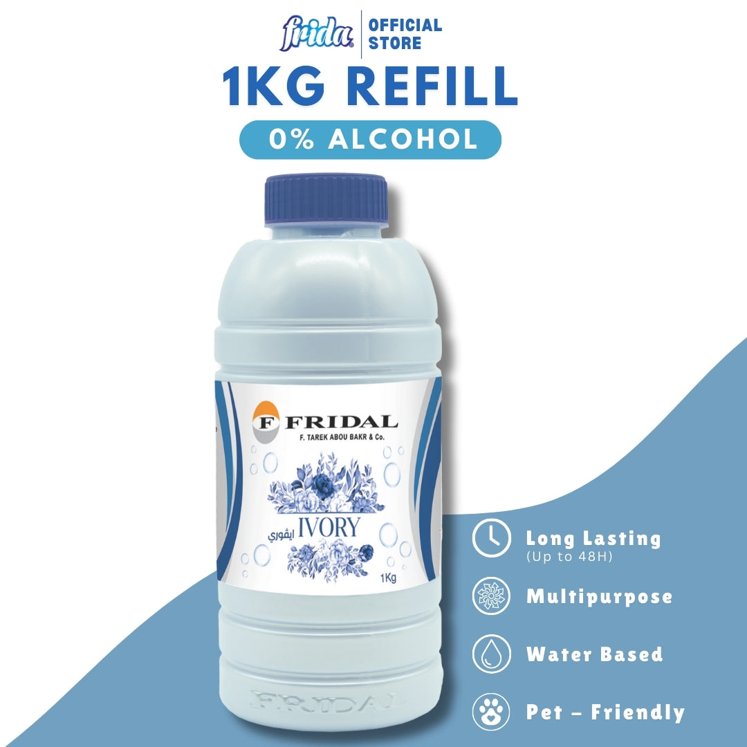 Frida 48H Refill Multipurpose [1KG] 0% Alcohol Pet-Friendly Tahan Lama Water-base