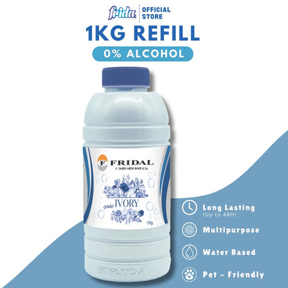 Frida 48H Refill Multipurpose [1KG] 0% Alcohol Pet-Friendly Tahan Lama Water-base