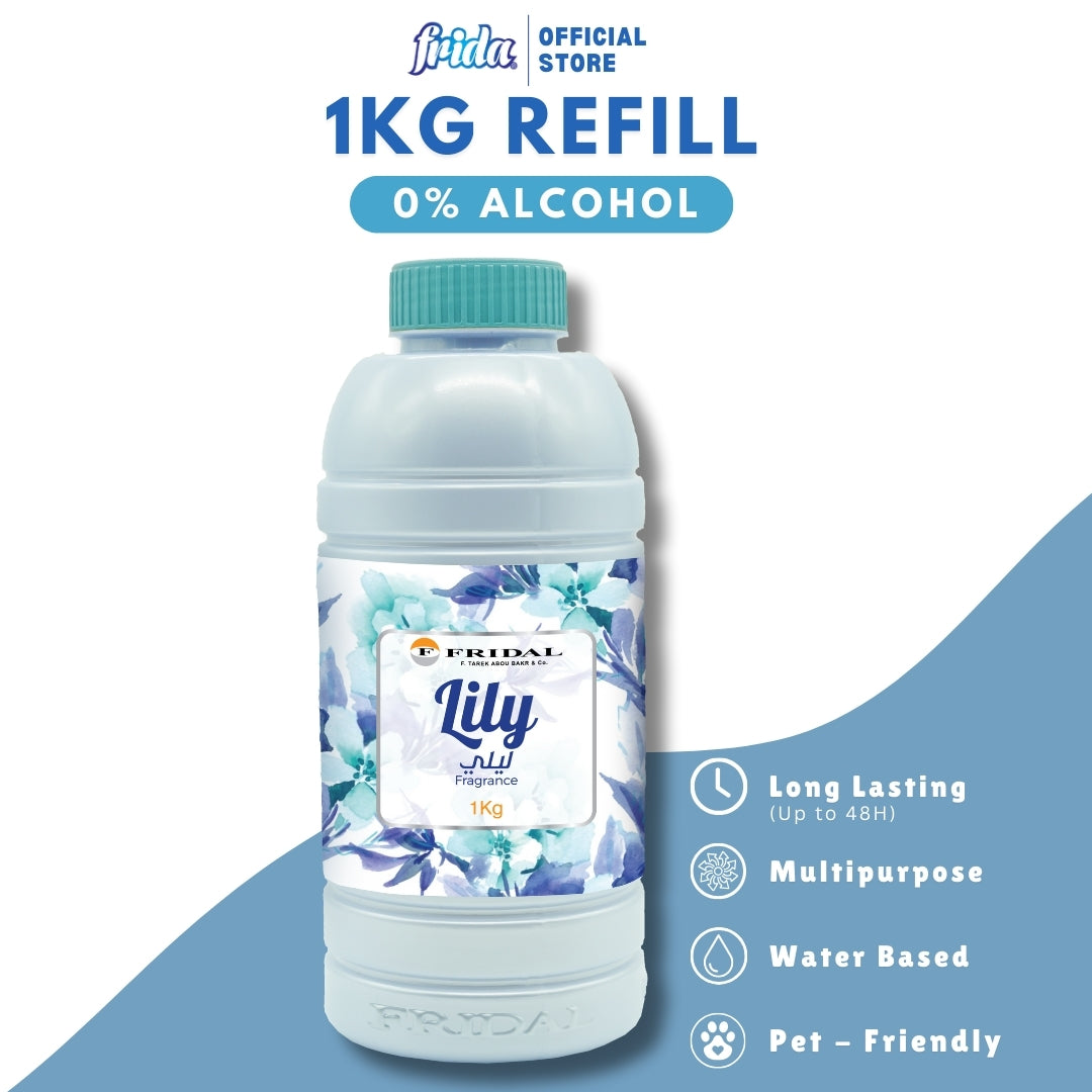 Frida 48H Refill Multipurpose [1KG] 0% Alcohol Pet-Friendly Tahan Lama Water-base