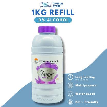 Frida 48H Refill Multipurpose [1KG] 0% Alcohol Pet-Friendly Tahan Lama Water-base