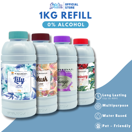 Frida 48H Refill Multipurpose [1KG] 0% Alcohol Pet-Friendly Tahan Lama Water-base