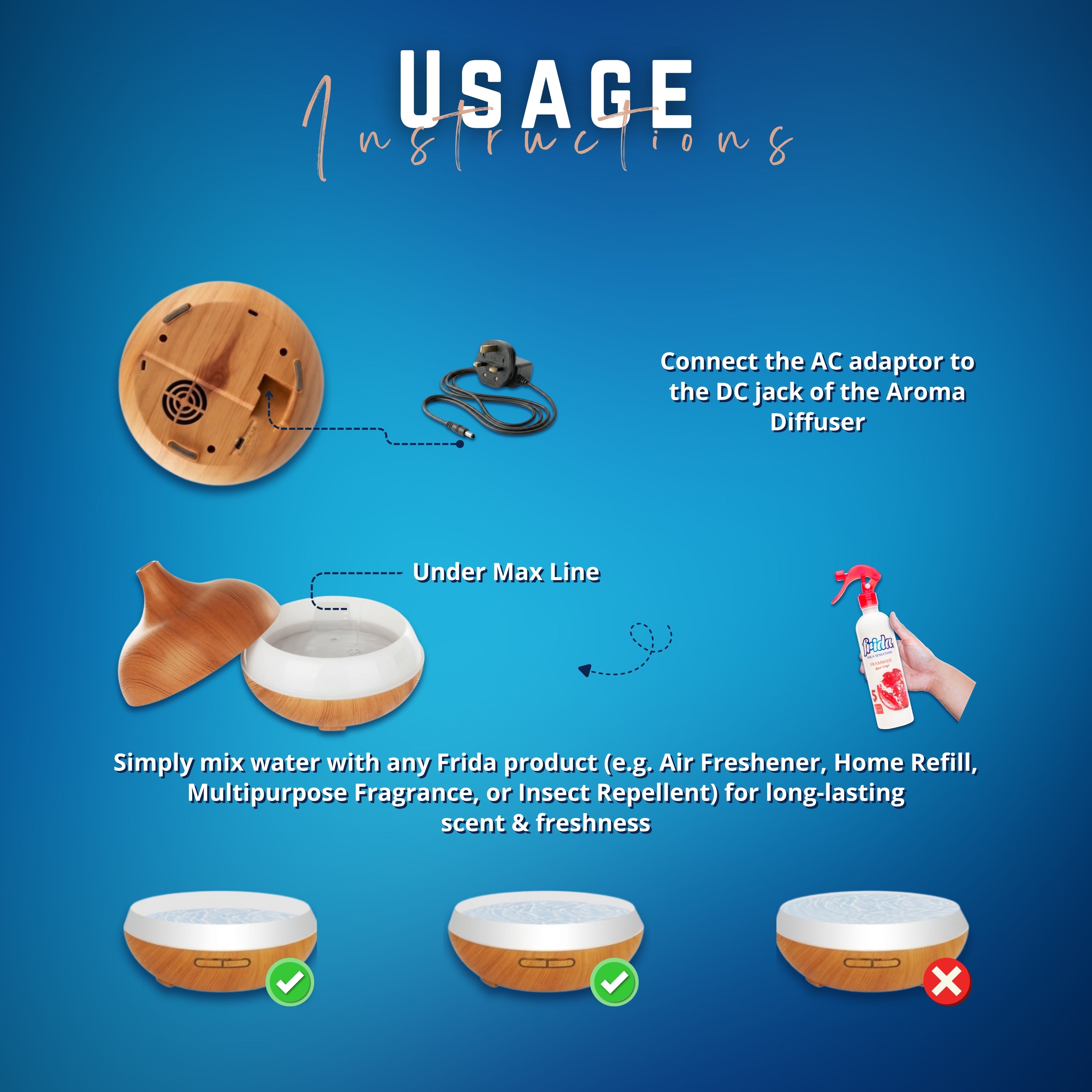 Frida Aroma Diffuser – Usage Instructions