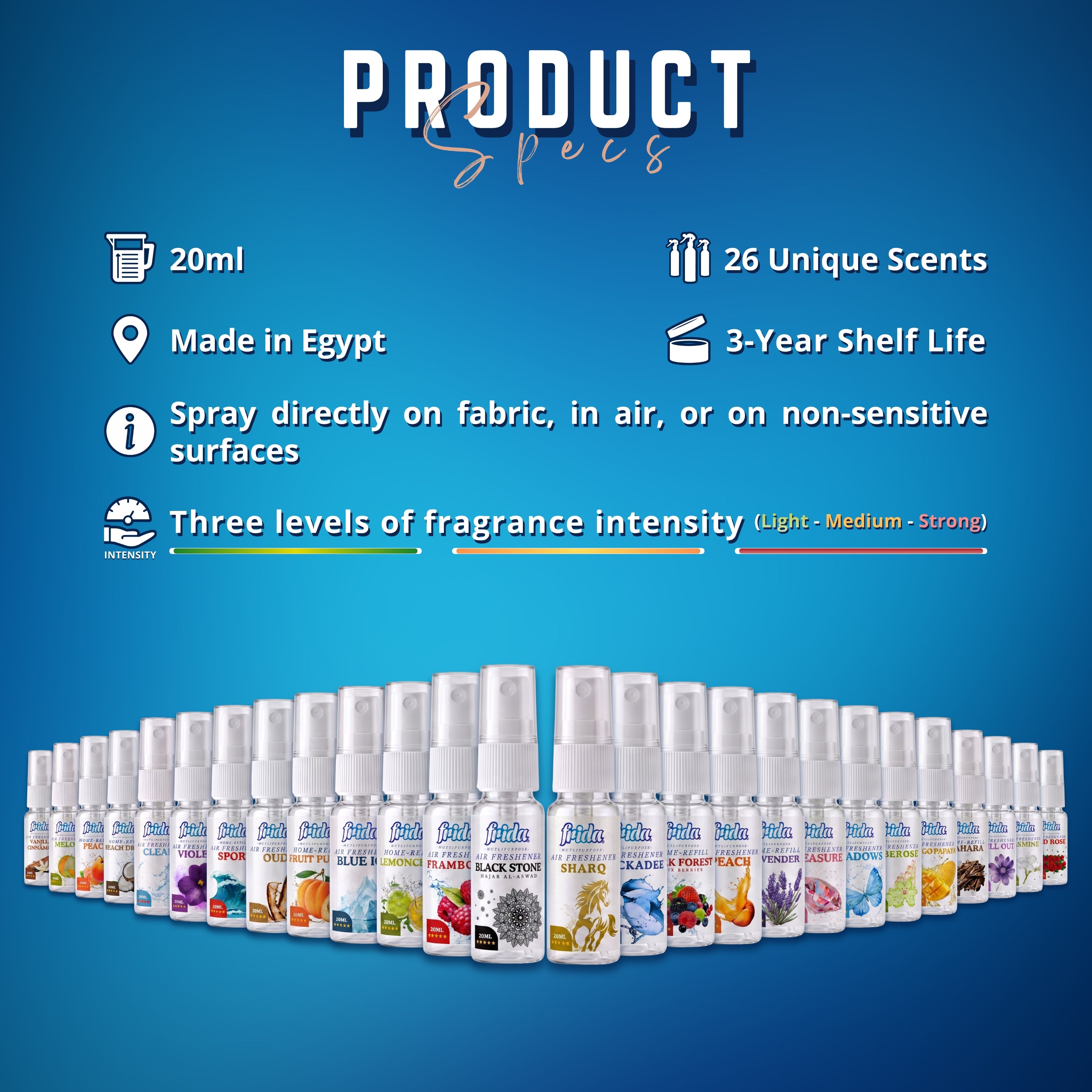 Frida Air Freshener & Home Refill Testers - Product Specs