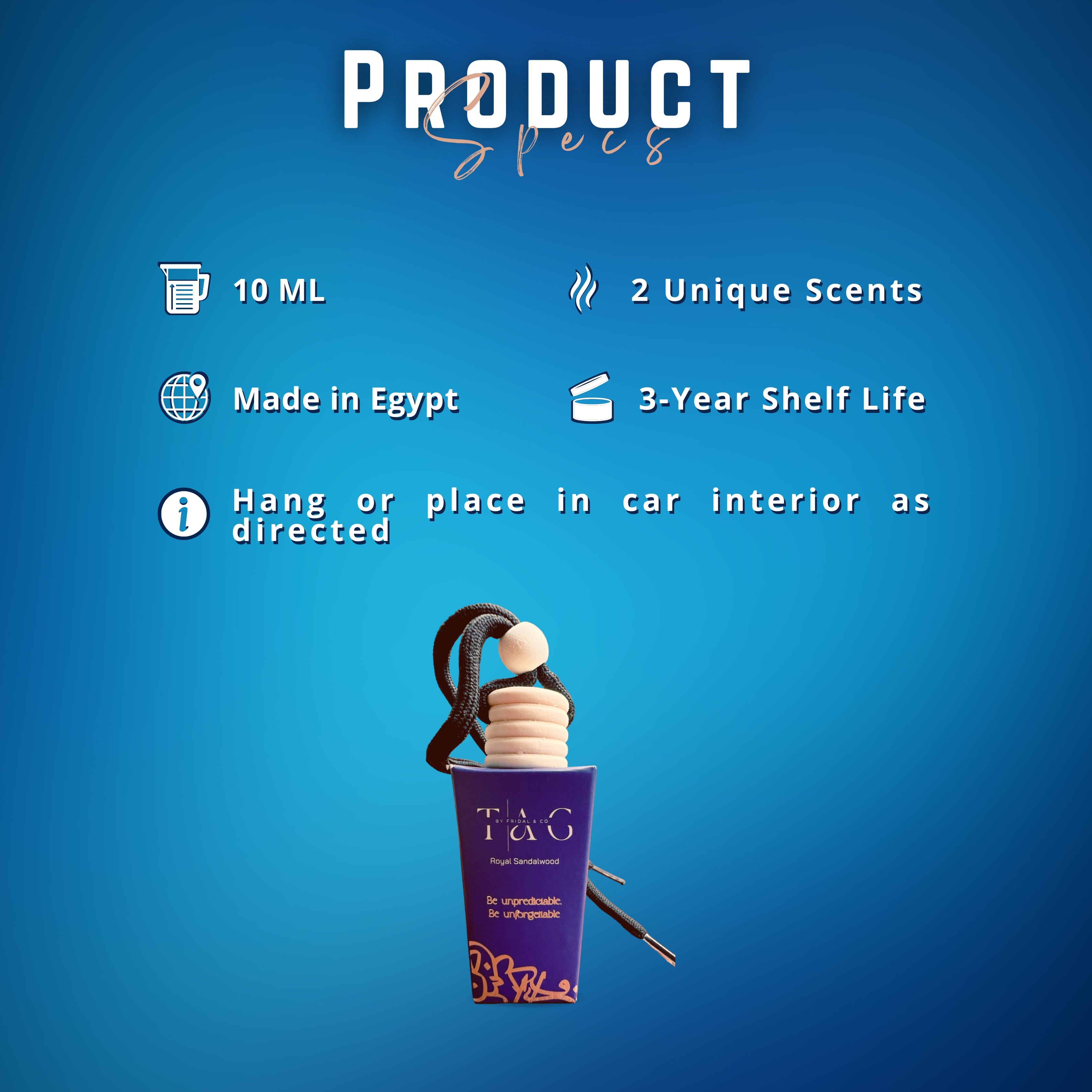 TAG Car Perfume – Royal Sandalwood (10ml)