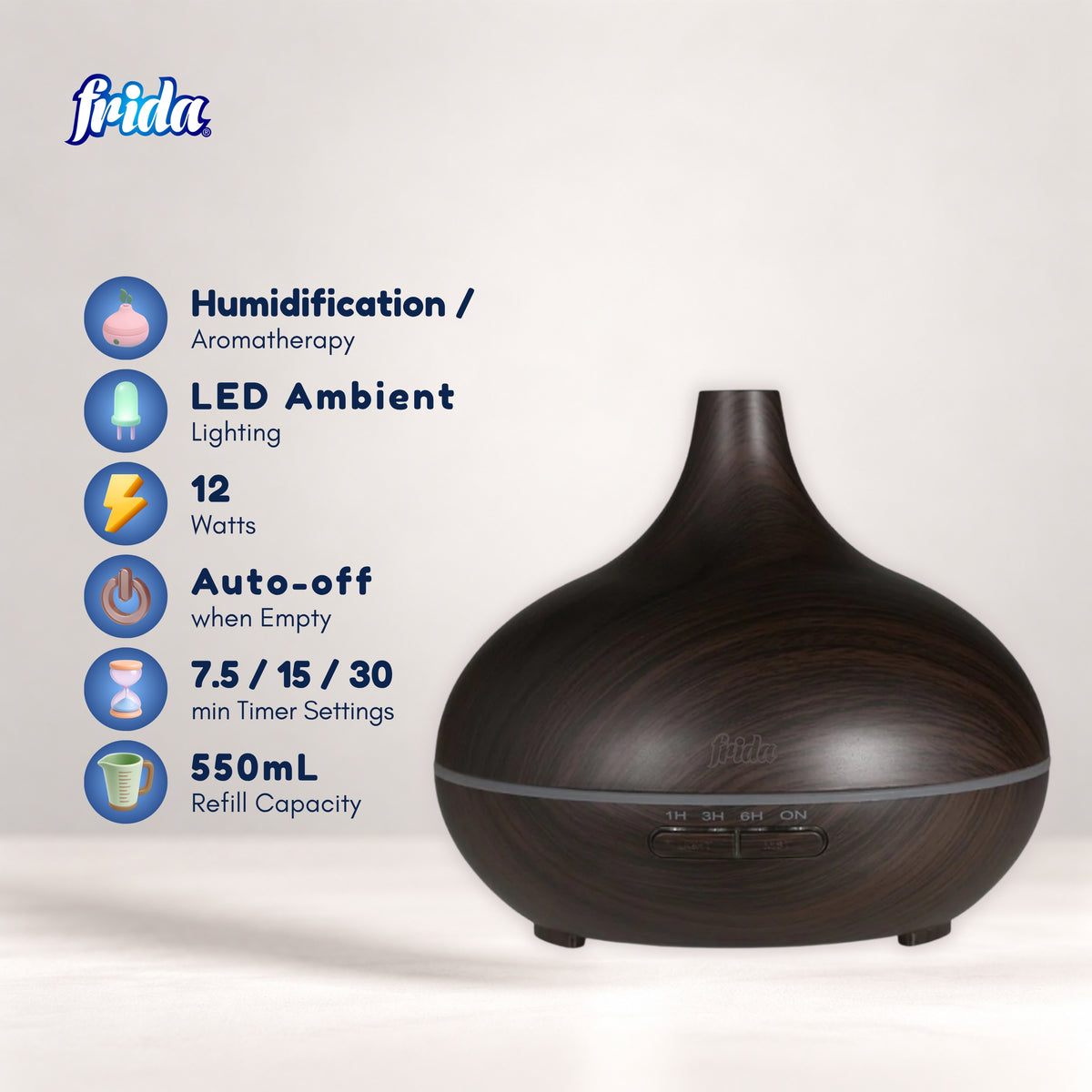 Frida Aroma Diffuser – Dark Brown (550ml)
