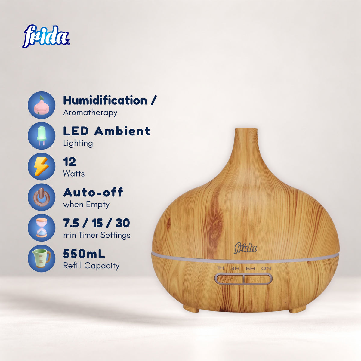 Frida Aroma Diffuser – Light Brown (550ml)