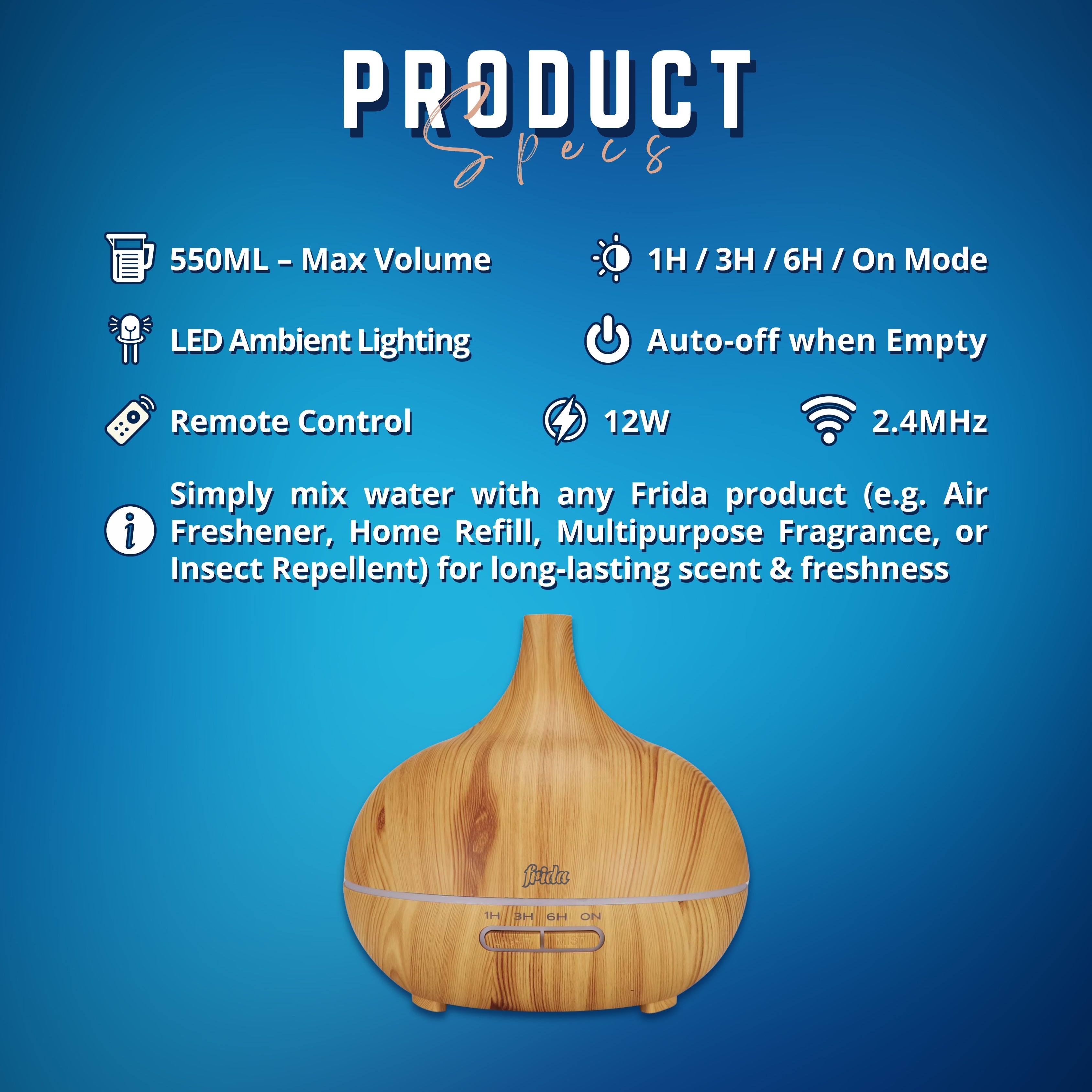 Frida Aroma Diffuser – Light Brown (550ml)